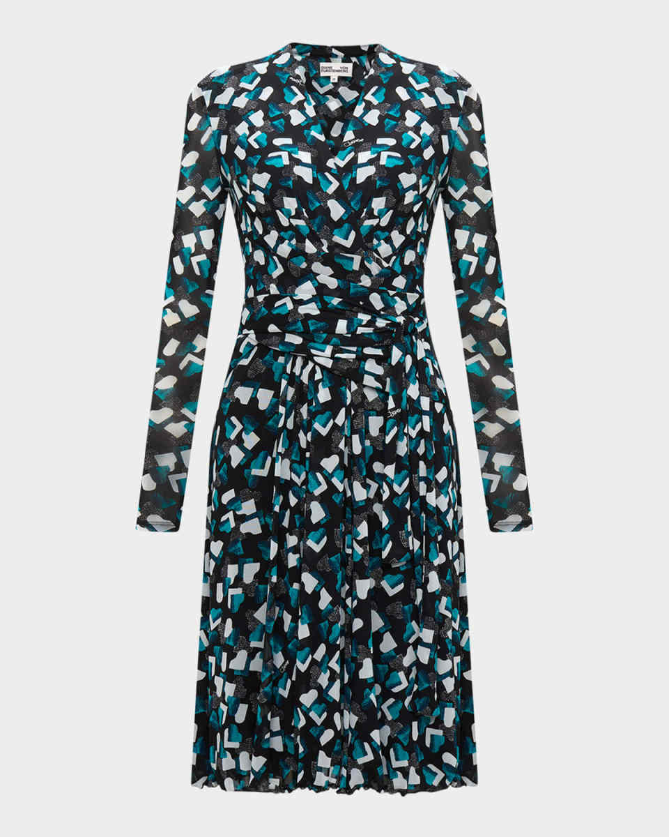 Brenda Abstract-Print Faux Wrap Dress